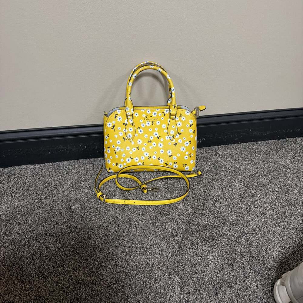 Kate Spade Darcy Fleurette Small Satchel Yellow Floral